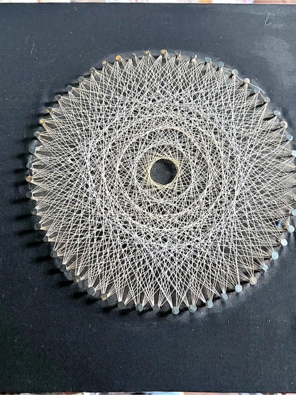 Geometric String Art in Black & Silver